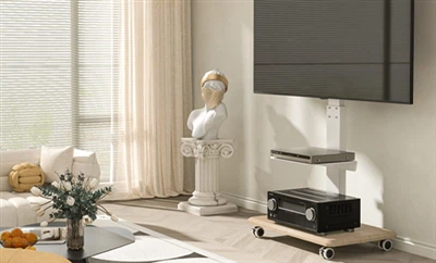 Hoe moet de tv-standaard worden schoongemaakt?